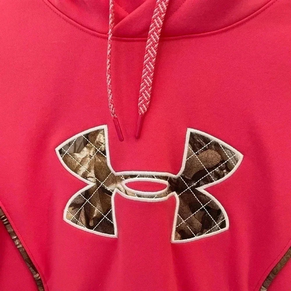 Under Armour X-Storm Real Tree Hot Pink Semi Fitted Hooded Sweatshirt Women's M - Picture 2 of 7